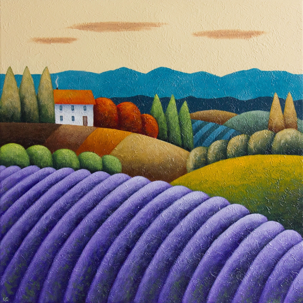 Sunshine and Lavender 24x24 inches