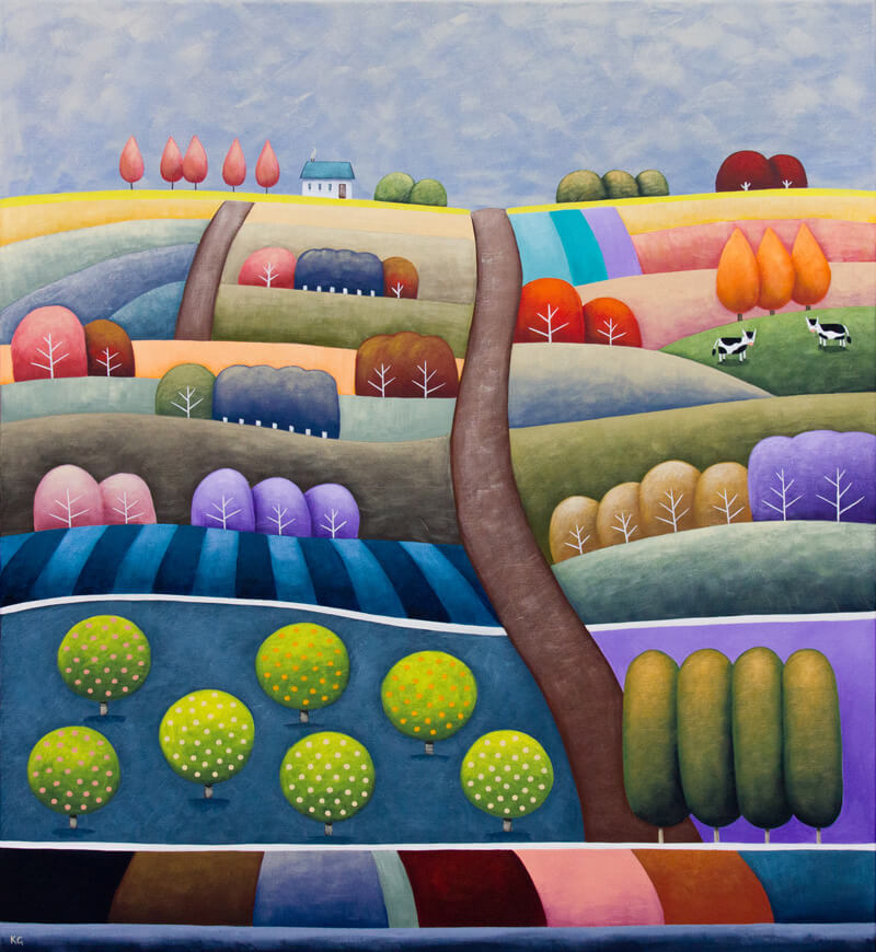 Green Orchard Road 92x102cm