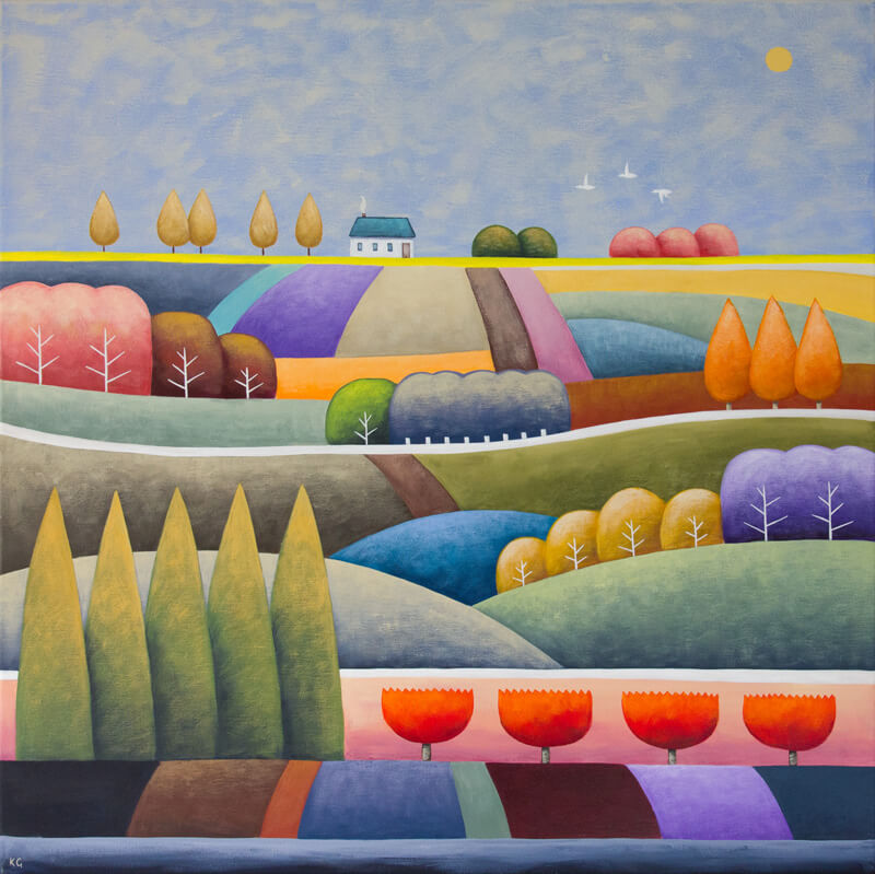 House on the Rise 76x76cm